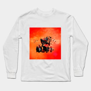 Cute little dark cat, halloween time Long Sleeve T-Shirt